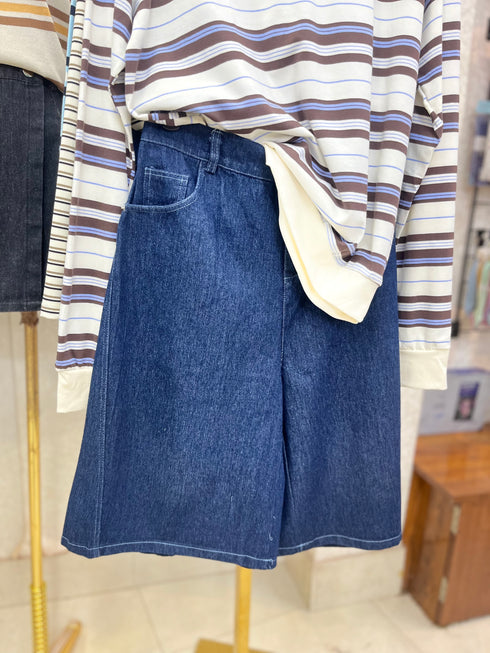 Women Denim High Waist Quarter Pant